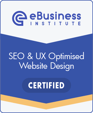 eBusiness Institute SEO and UX Optimised Website Design Certified Badge